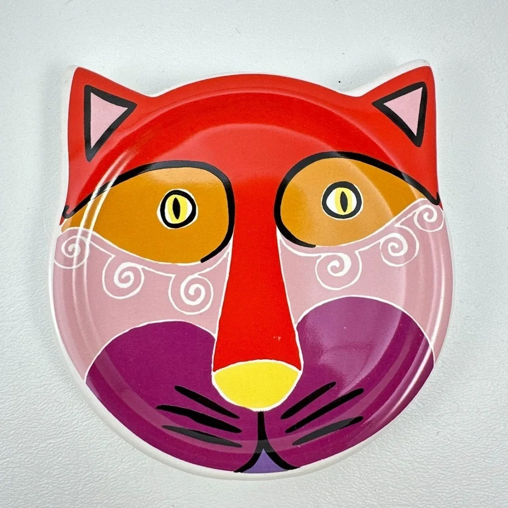 Cat Drink Coasters Ceramic Modern Vibrant Colors 4